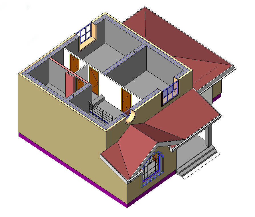 План мансардног этажа двухэтажного коттеджа с гаражом